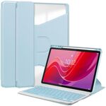 Per Lenovo Tab M11/Xiaoxin Pad 11 2024 Custodia in pelle trasparente con rotazione a 360 gradi con tastiera (blu cielo)
