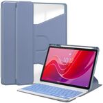 Per Lenovo Tab M11/Xiaoxin Pad 11 2024 Custodia in pelle astuta trasparente con rotazione a 360° con tastiera (Lavanda)