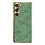 Custodia per telefono in pelle di agnello galvanica per Samsung Galaxy S23+ 5G (verde)