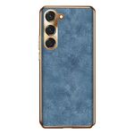 Per Samsung Galaxy S23+ 5G Custodia per cellulare in pelle di agnello galvanica (blu)