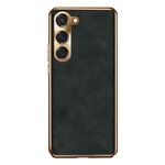 Per Samsung Galaxy S23+ 5G Custodia per cellulare in pelle di agnello galvanica (nera)