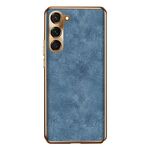 Per Samsung Galaxy S23 5G Custodia per cellulare in pelle di agnello galvanica (blu)