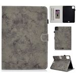 Custodia per tablet in pelle intelligente con texture in tessuto stile marmo per iPad Pro 11 2024 (grigio)