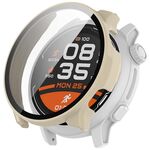 Per COROS Pace 2 PC + custodia protettiva per orologio integrata con pellicola temperata (bianco avorio)
