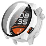 Per COROS Pace 2 PC + custodia protettiva per orologio integrata con pellicola temperata (bianca)