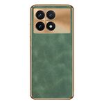 Per Xiaomi Redmi K70 Custodia per telefono in pelle di agnello galvanica (verde)