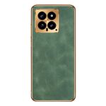 Per Xiaomi 14 Custodia per telefono in pelle di agnello galvanica (verde)