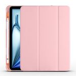 Per iPad Air 11 2024 Custodia smart tablet in pelle TPU 3 pieghe con slot per penna (rosa)