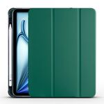 Per iPad Air 11 2024 Custodia smart tablet 3 pieghe in pelle TPU con slot per penna (verde pino)