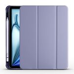 Per iPad Air 11 2024 Custodia smart tablet in pelle TPU 3 pieghe con slot per penna (viola lavanda)