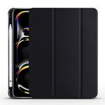 Per iPad Pro 11 2024 Custodia smart tablet in pelle TPU 3 pieghe con slot per penna (nero)