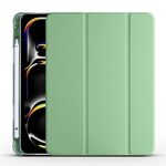 Per iPad Pro 11 2024 Custodia smart tablet in pelle TPU 3 pieghe con slot per penna (verde Matcha)