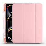 Per iPad Pro 11 2024 Custodia smart tablet in pelle TPU 3 pieghe con slot per penna (rosa)