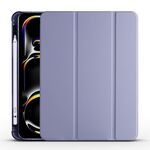 Per iPad Pro 11 2024 Custodia smart tablet 3 pieghe in pelle TPU con slot per penna (viola lavanda)