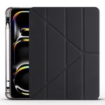 Per iPad Pro 11 2024 Custodia smart tablet pieghevole in pelle TPU con slot per penna (nero)
