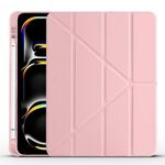 Per iPad Pro 11 2024 Custodia smart tablet multi-pieghevole in pelle TPU con slot per penna (rosa)