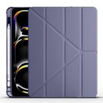 Per iPad Pro 11 2024 Custodia smart tablet multi-pieghevole in pelle TPU con slot per penna (viola lavanda)