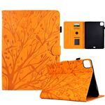 Custodia Smart Tablet in pelle goffrata Fortune Tree per iPad Pro 11 2024 (cachi)