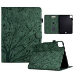 Custodia smart tablet in pelle goffrata albero della fortuna per iPad Pro 11 2024 (verde)