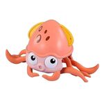 Sensore elettrico per bambini Giocattolo a polpo Evitamento automatico degli ostacoli Suono Luce Strisciante Giocattolo eccentrico(Rosa)