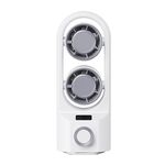 Display digitale intelligente Ventilatore a torre con testa vibrante da tavolo a velocità continua a 100 velocità (bianco)