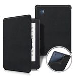 Per KOBO Clara Color 2E 2022 Custodia per tablet Smart in pelle TPU con rotelle di tensione in tinta unita (nero)