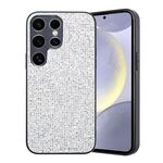 Per Samsung Galaxy S24 Ultra 5G Custodia per telefono ibrida in TPU con polvere glitterata (bianca)