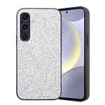 Per Samsung Galaxy S24+ 5G Custodia per telefono ibrida in TPU con polvere glitterata (bianca)