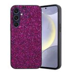 Per Samsung Galaxy S24+ 5G Custodia per telefono ibrida in TPU con polvere glitterata (viola)