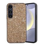 Per Samsung Galaxy S23 5G Custodia per telefono PC ibrida in TPU con polvere glitterata (oro)