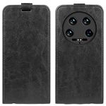 Custodia per telefono in pelle con vibrazione verticale Texture Xiaomi 14 Ultra R64 (nera)