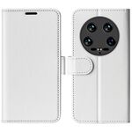 Custodia per telefono in pelle con vibrazione orizzontale con struttura Xiaomi 14 Ultra R64 (bianca)