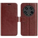 Custodia per telefono in pelle con vibrazione orizzontale con struttura Xiaomi 14 Ultra R64 (marrone)