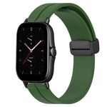 Per Amazfit GTS 2E 20mm cinturino in silicone con chiusura magnetica tinta unita (verde militare)