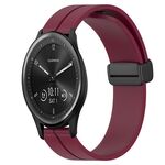 Per Garmin Vivomove Sport 20mm Cinturino in silicone con chiusura magnetica in tinta unita (rosso vino)