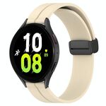 Per Samsung Galaxy Watch 5 44mm 20mm Cinturino in silicone con chiusura magnetica a tinta unita (Beige)