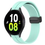 Per Samsung Galaxy Watch 5 44mm 20mm Cinturino in silicone con chiusura magnetica in tinta unita (verde acqua)