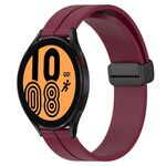 Per Samsung Galaxy Watch4 40mm 20mm Cinturino in silicone con chiusura magnetica a tinta unita (rosso vino)