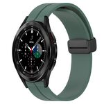 Per Samsung Galaxy Watch4 Classic 42mm 20mm Cinturino in silicone con chiusura magnetica in tinta unita (verde oliva)