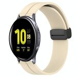 Per Samsung Galaxy Watch Active2 40mm 20mm Cinturino in silicone con chiusura magnetica a tinta unita (beige)