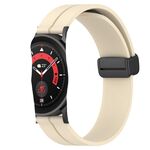 Per Samsung Galaxy Watch 42mm 20mm Cinturino in silicone con chiusura magnetica in tinta unita (beige)