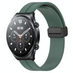 Per Xiaomi MI Watch S1 Cinturino per orologio in silicone con chiusura magnetica in tinta unita da 22 mm (verde oliva)