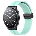 Per Xiaomi MI Watch S1 Cinturino per orologio in silicone con chiusura magnetica in tinta unita da 22 mm (verde acqua)