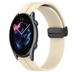 Per Amazfit GTR 3 22mm cinturino in silicone con chiusura magnetica tinta unita (beige)