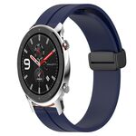 Per Amazfit GTR 47mm 22mm cinturino in silicone con chiusura magnetica tinta unita (blu notte)