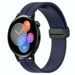 Per Huawei Watch GT3 46mm 22mm Cinturino in silicone con chiusura magnetica in tinta unita (blu notte)