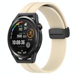 Per Huawei Watch GT Runner 22mm Cinturino in silicone con chiusura magnetica in tinta unita (Beige)