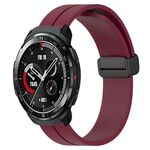 For Honor Watch GS Pro 22mm Cinturino in silicone con chiusura magnetica in tinta unita (rosso vino)