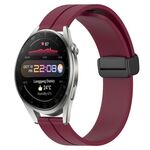 Per Huawei Watch 3 Pro Nuovo cinturino in silicone con chiusura magnetica da 22 mm (rosso vino)