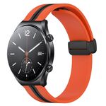 Per Xiaomi MI Watch S1 Cinturino in silicone pieghevole con chiusura magnetica da 22 mm (arancione + nero)